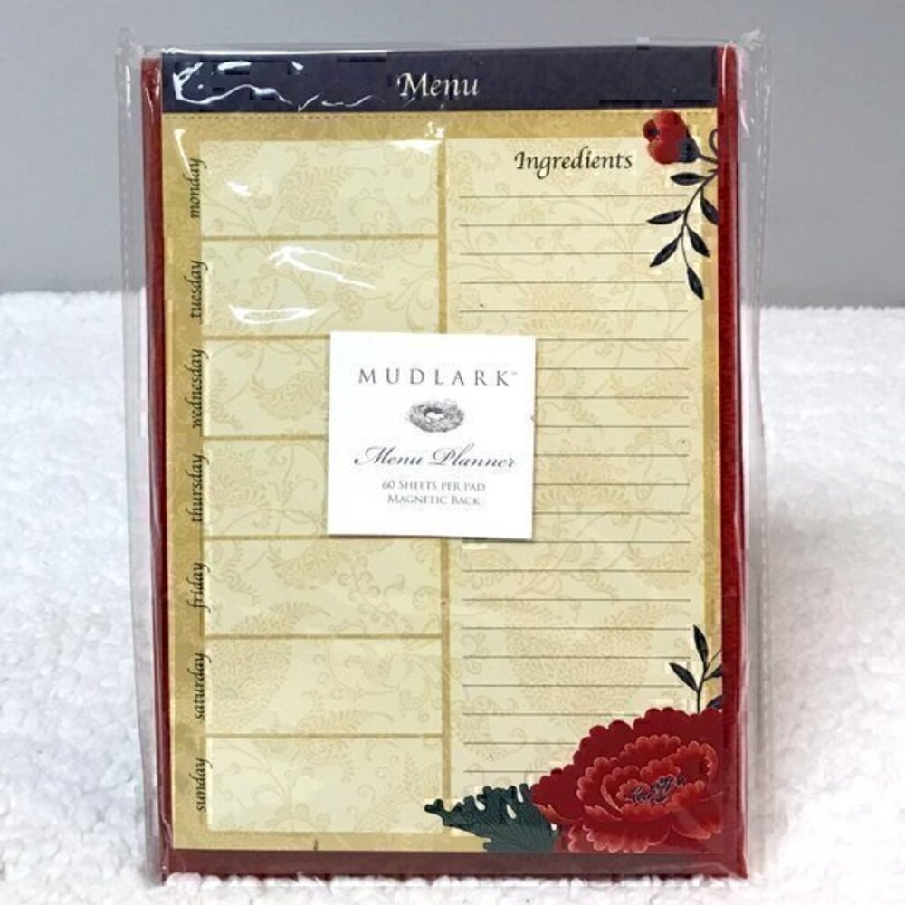 Mudlark "Asian Poppies" Magnetic Menu Planner Notepad